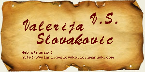 Valerija Slovaković vizit kartica